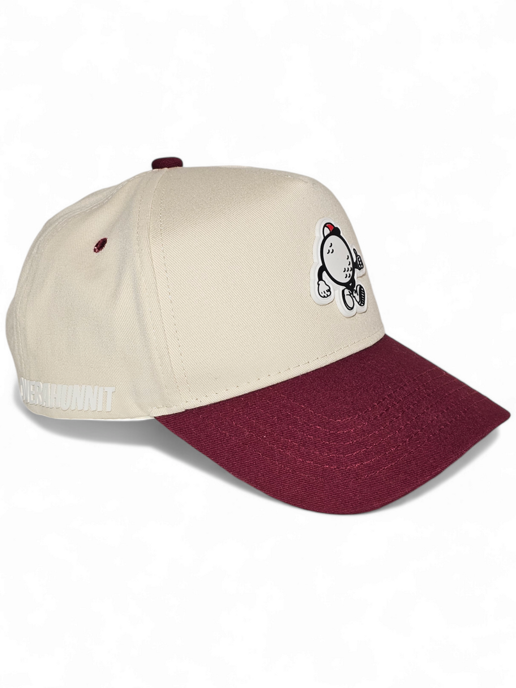 Burgundy/ Beige SnapBack Hat