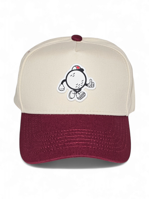 Burgundy/ Beige SnapBack Hat